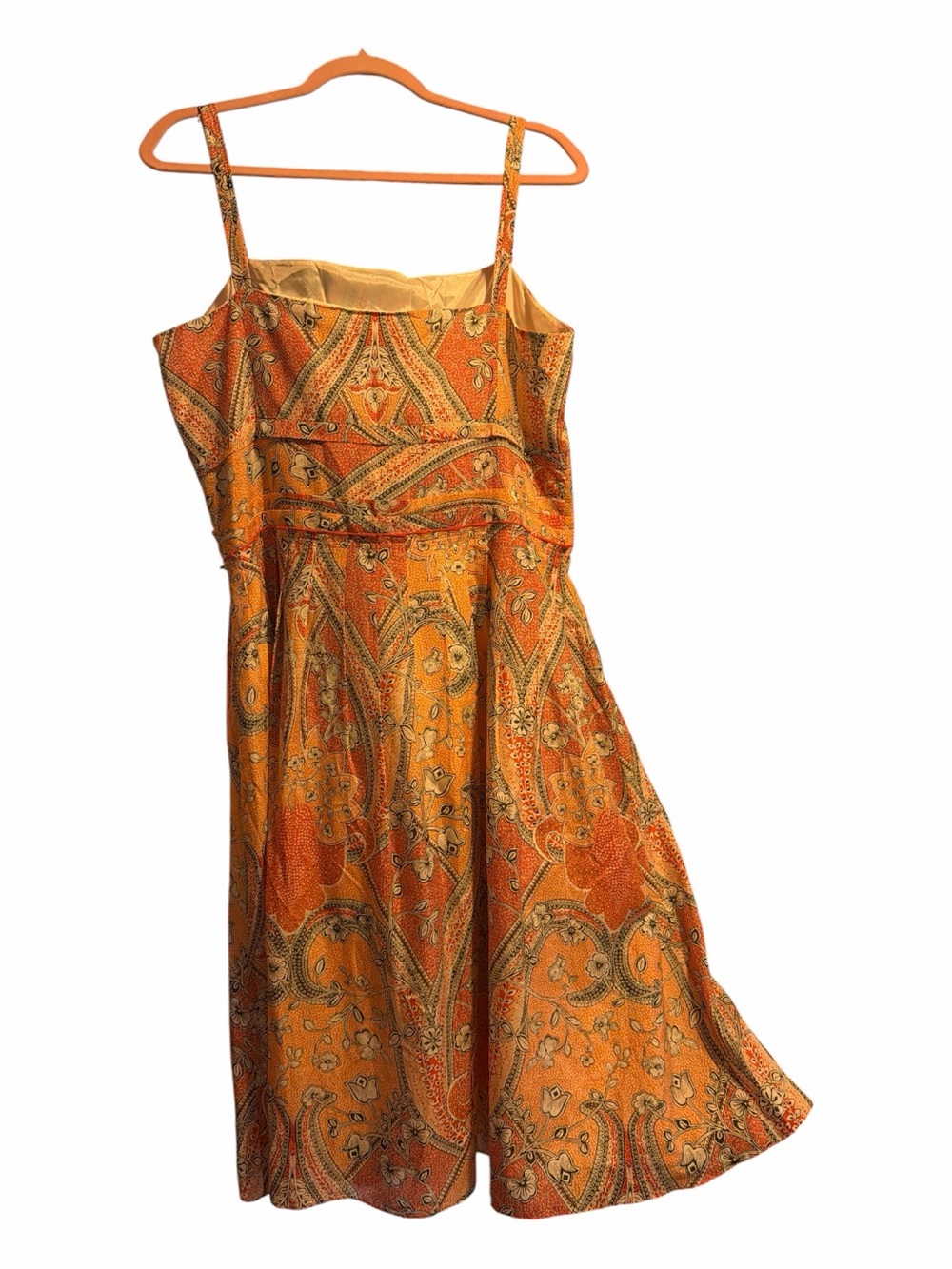 ANN TAYLOR Silk Blend Paisley Print Cami Dress | Size 16 - Picture 8 of 16